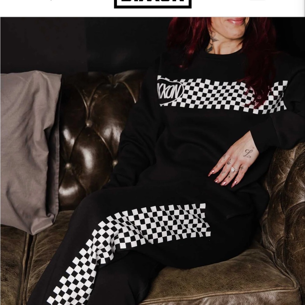 DIXXON Black and White Checkered Sweatshirt - Picture 5 of 6